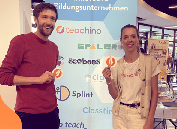 Teachino Gründer Stefan und CMO Hanna am Exciting Edu Kongross