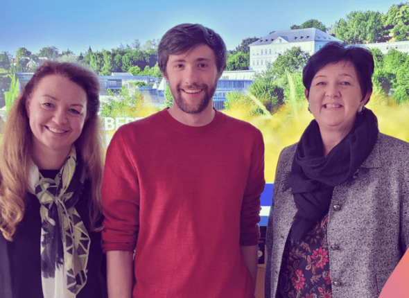 Dr. Barbara Zuliani (IME-Institutsleiterin), Stefan Raffeiner (Gründer und Geschäftsführer von Teachino), Marianne Obermüller, MSc (PMS-Schulleiterin),